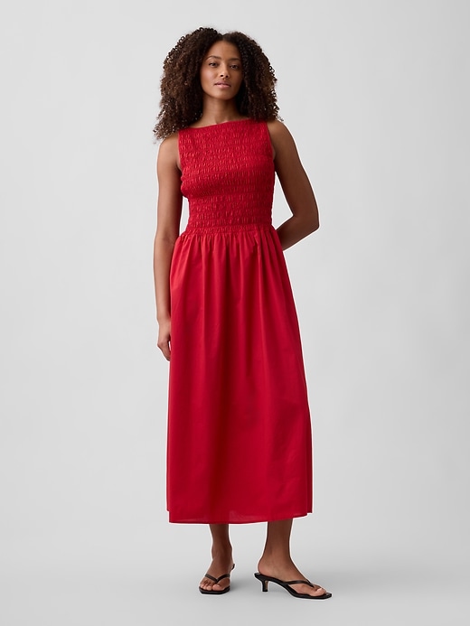 Image number 1 showing, Smocked Boatneck Maxi Dress