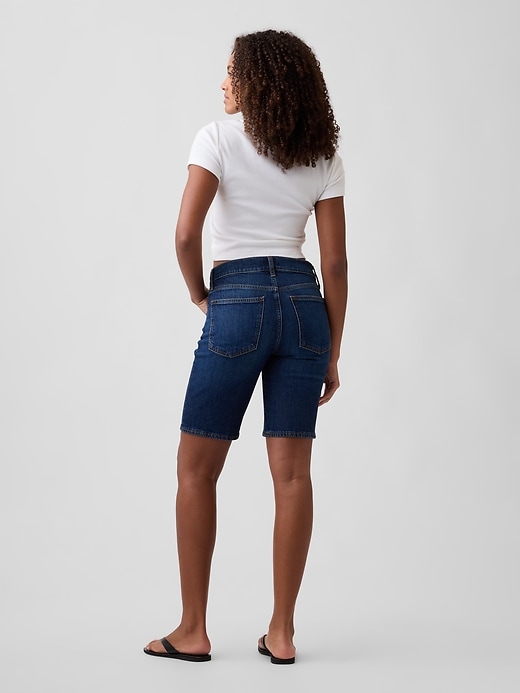 Image number 4 showing, 9" Mid Rise Soft Denim Bermuda Shorts