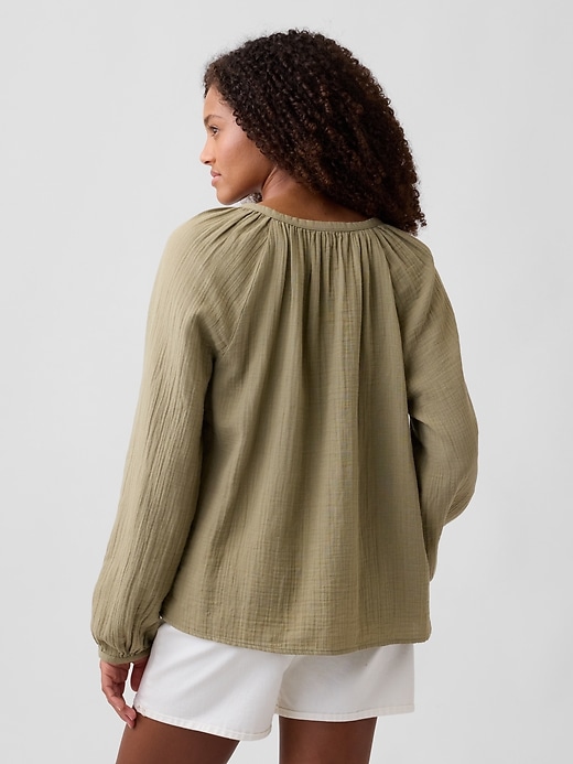 Image number 2 showing, Oversized Gauze Top