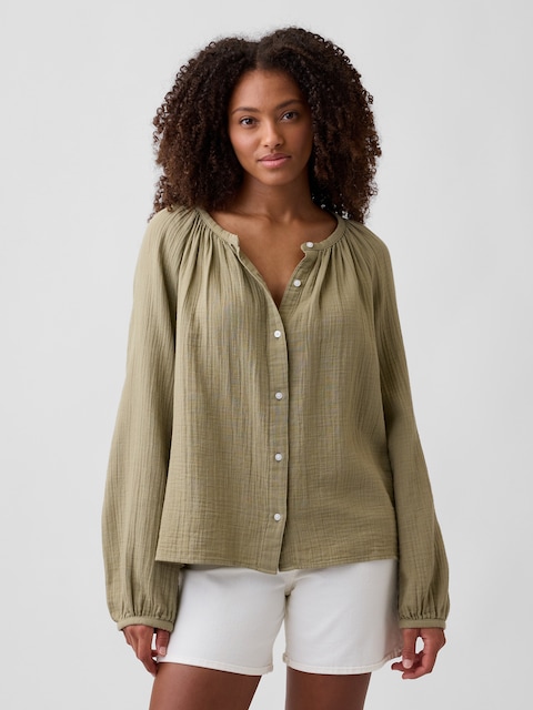 Oversized Gauze Top