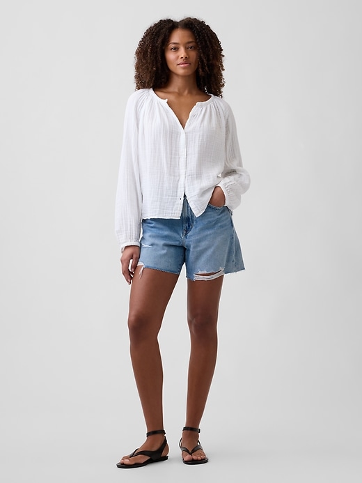 Image number 3 showing, Oversized Gauze Top