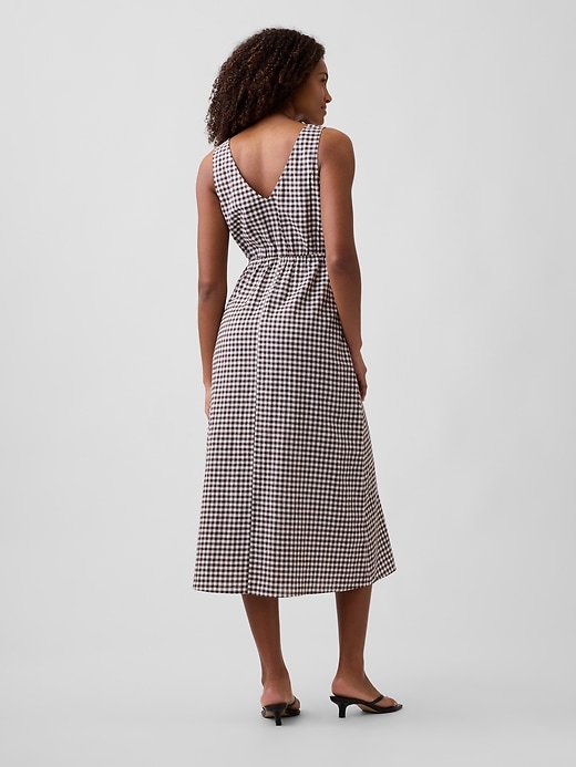 Image number 2 showing, Linen-Blend V-Neck Midi Dress