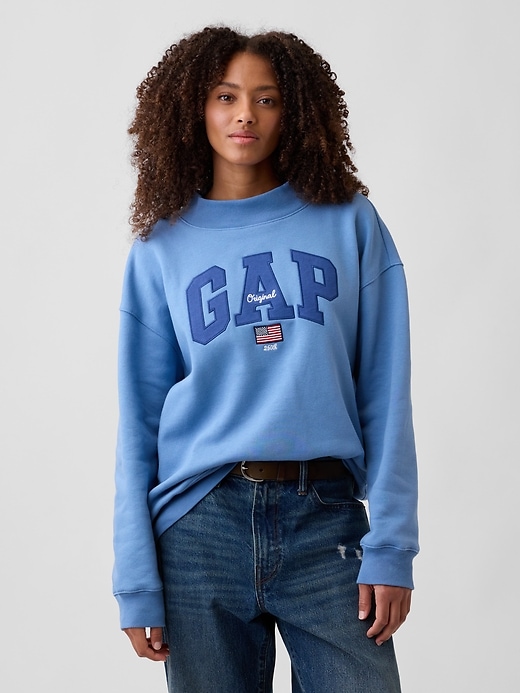 Image number 1 showing, Oversized Gap Logo Mockneck Tunic Sweatshirt