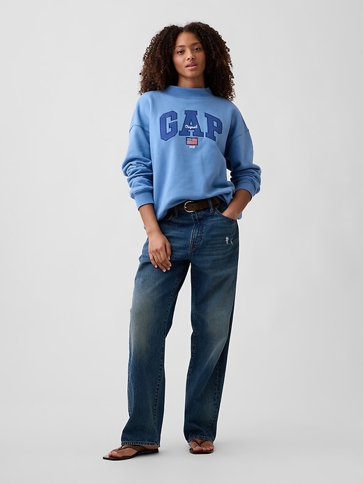 Image number 3 showing, Oversized Gap Logo Mockneck Tunic Sweatshirt