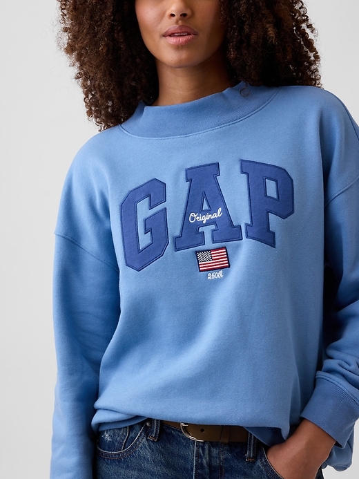 Image number 4 showing, Oversized Gap Logo Mockneck Tunic Sweatshirt