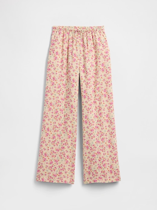 Image number 1 showing, Kids Pull-On Wide-Leg Linen-Blend Pants