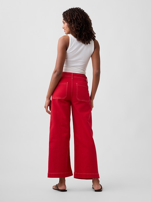 Image number 4 showing, High Rise Wide-Leg Crop Jeans