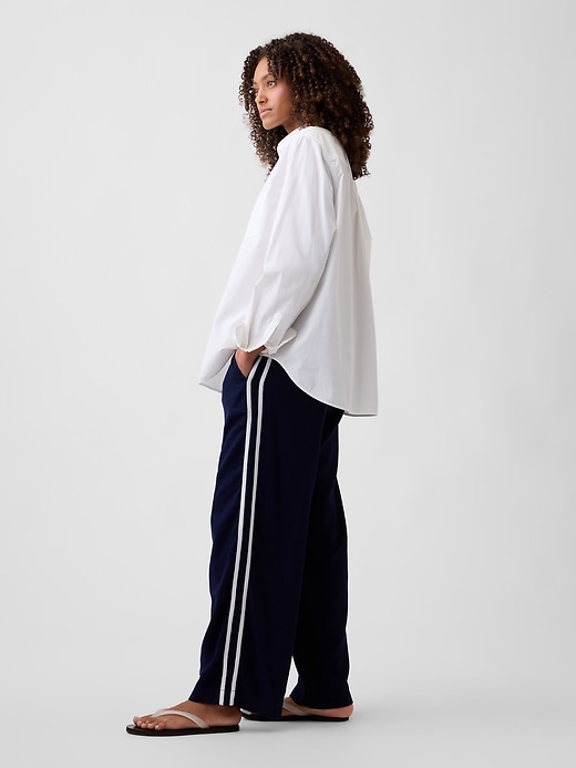 Image number 3 showing, Linen-Blend Stripe Wide-Leg Pants