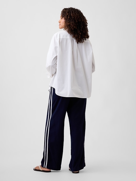 Image number 4 showing, Linen-Blend Stripe Wide-Leg Pants