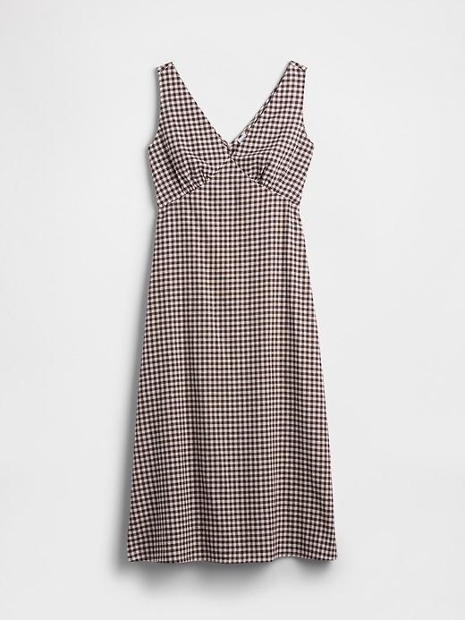 Image number 6 showing, Linen-Blend V-Neck Midi Dress