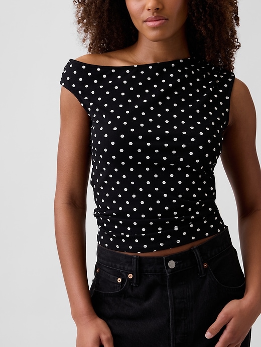 Stretch Jersey Off-Shoulder Top | Gap Factory
