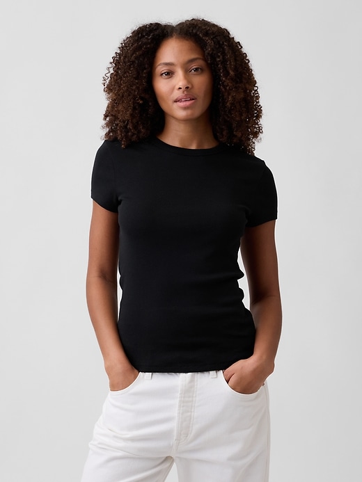 Image number 1 showing, Modern Ribbed Crewneck T-Shirt