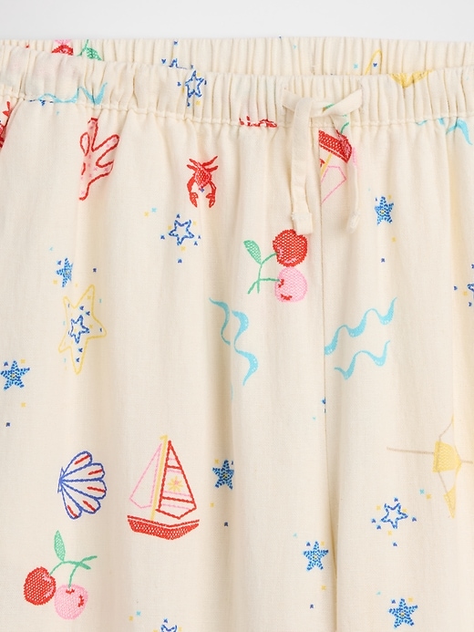 Image number 3 showing, Kids Pull-On Wide-Leg Linen-Blend Pants