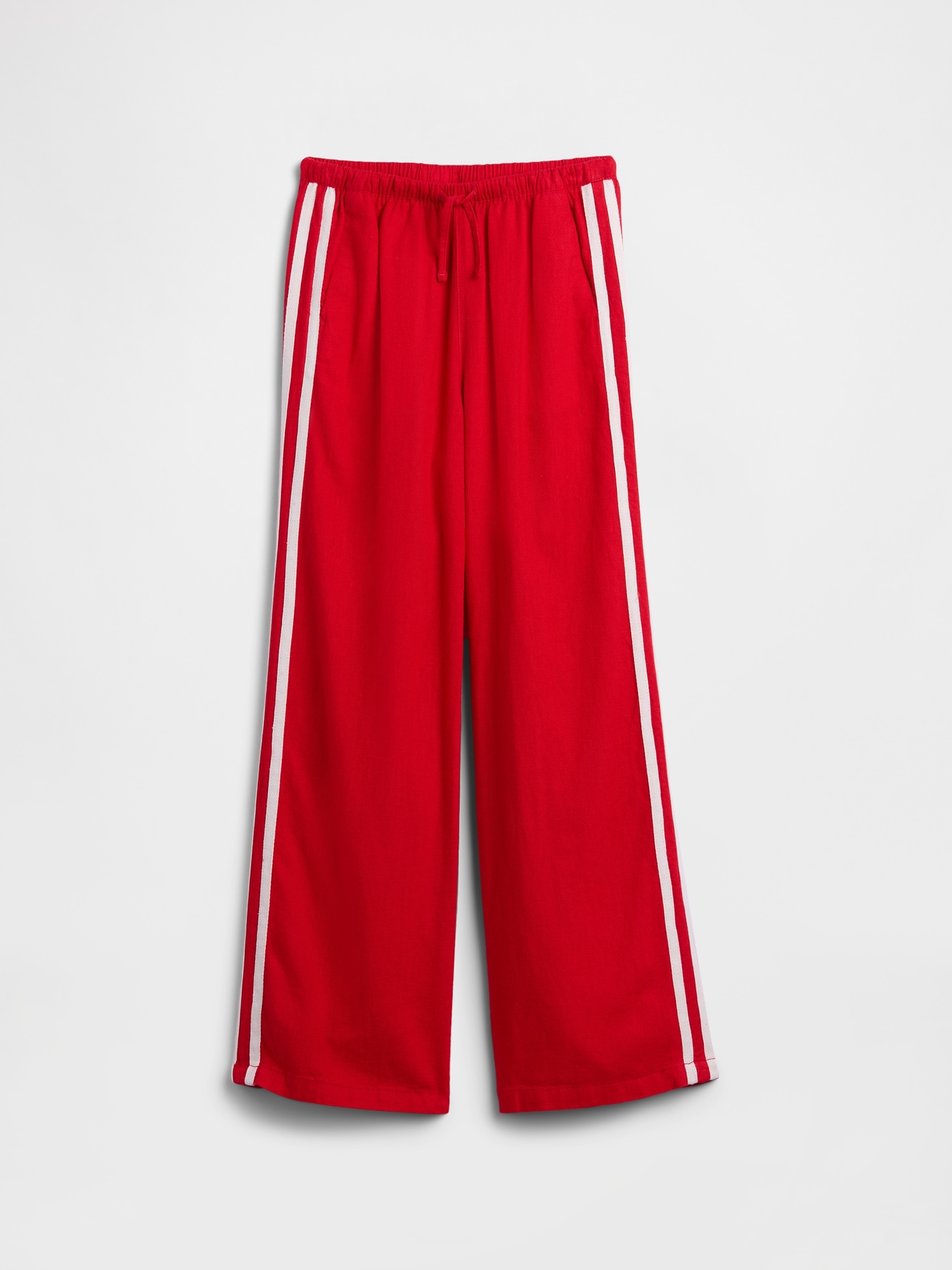 Kids Pull-On Wide-Leg Linen-Blend Pants