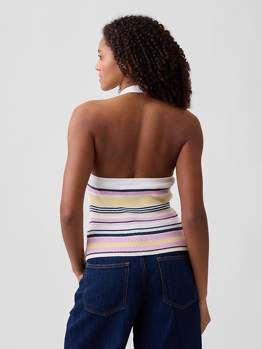 Image number 2 showing, Sleeveless Halter Button-Up Sweater