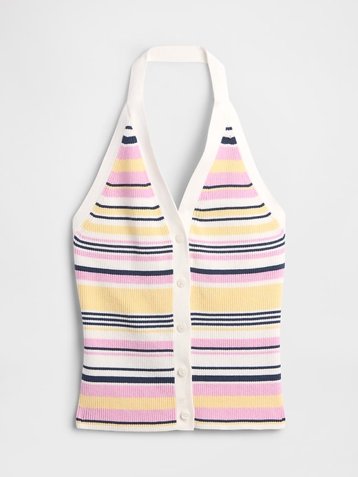 Image number 5 showing, Sleeveless Halter Button-Up Sweater