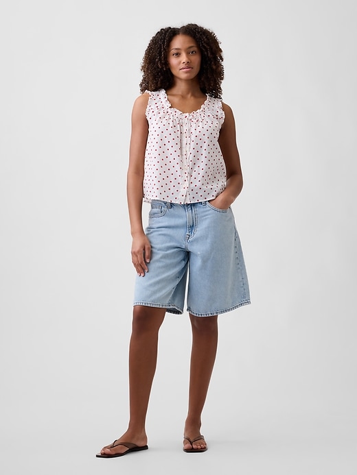 Image number 3 showing, Relaxed Sleeveless Tie-Neck Top