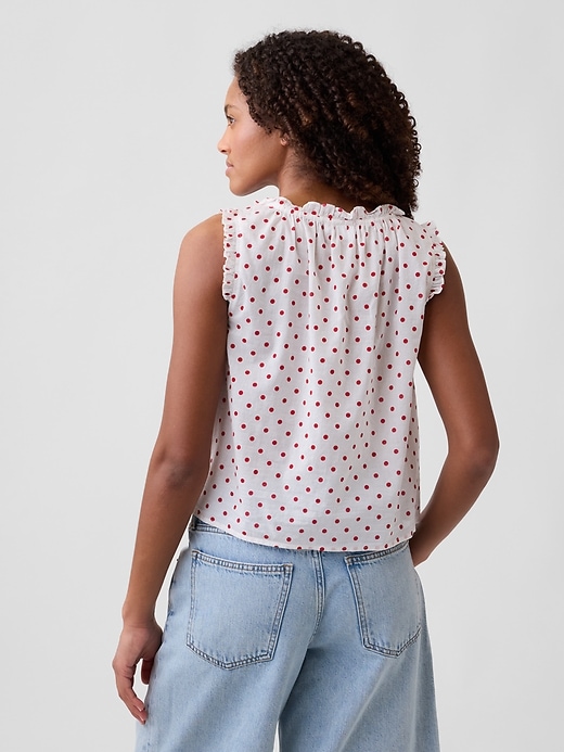 Image number 2 showing, Relaxed Sleeveless Tie-Neck Top