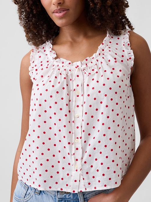 Image number 4 showing, Relaxed Sleeveless Tie-Neck Top