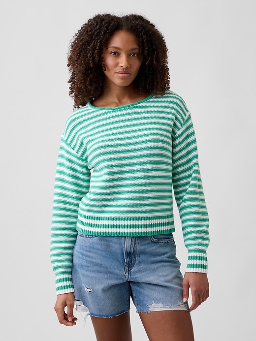 Image number 1 showing, Relaxed Stripe Rollneck Sweater