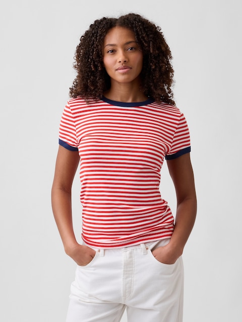 Modern Ribbed Crewneck T-Shirt