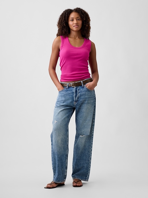 Image number 3 showing, Ribbed Scoopneck Tank Top