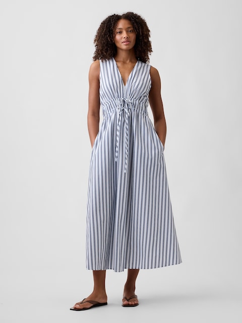 Sleeveless Tie-Front Maxi Dress