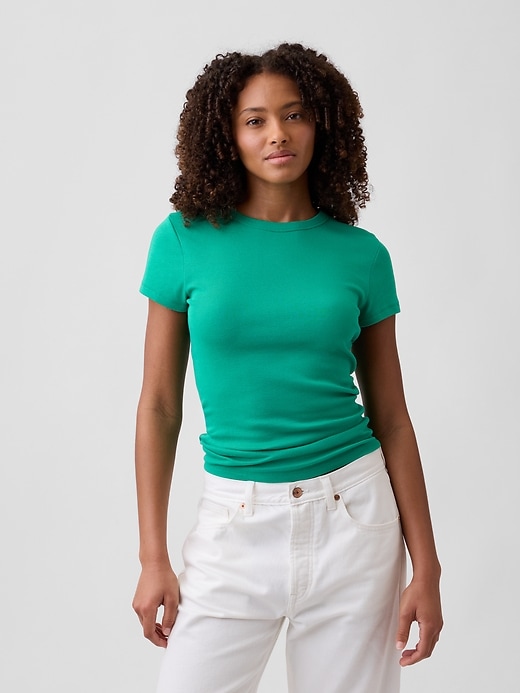 Image number 1 showing, Modern Ribbed Crewneck T-Shirt