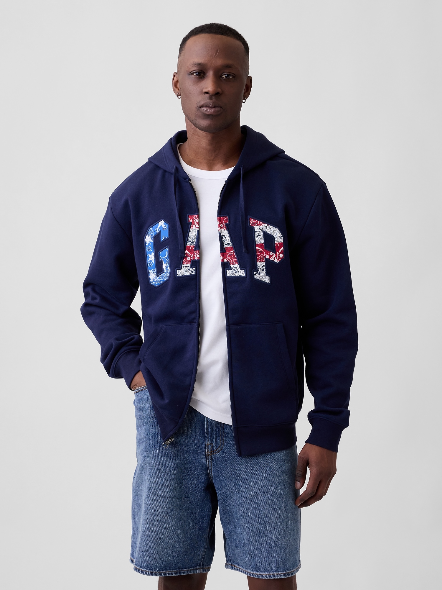 Adult Relaxed Gap Logo Zip Hoodie