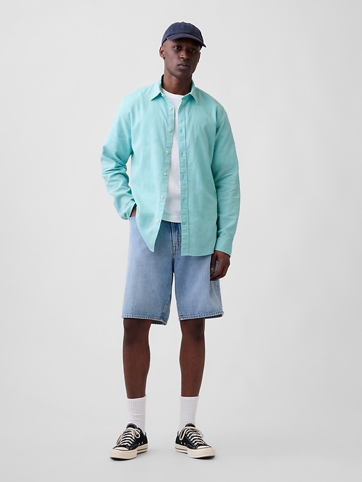 Image number 3 showing, Linen-Blend Shirt in Standard Fit