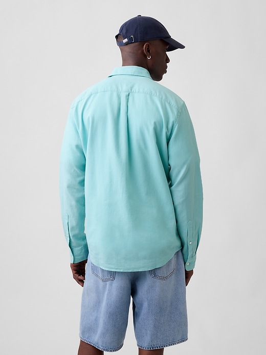 Image number 2 showing, Linen-Blend Shirt in Standard Fit