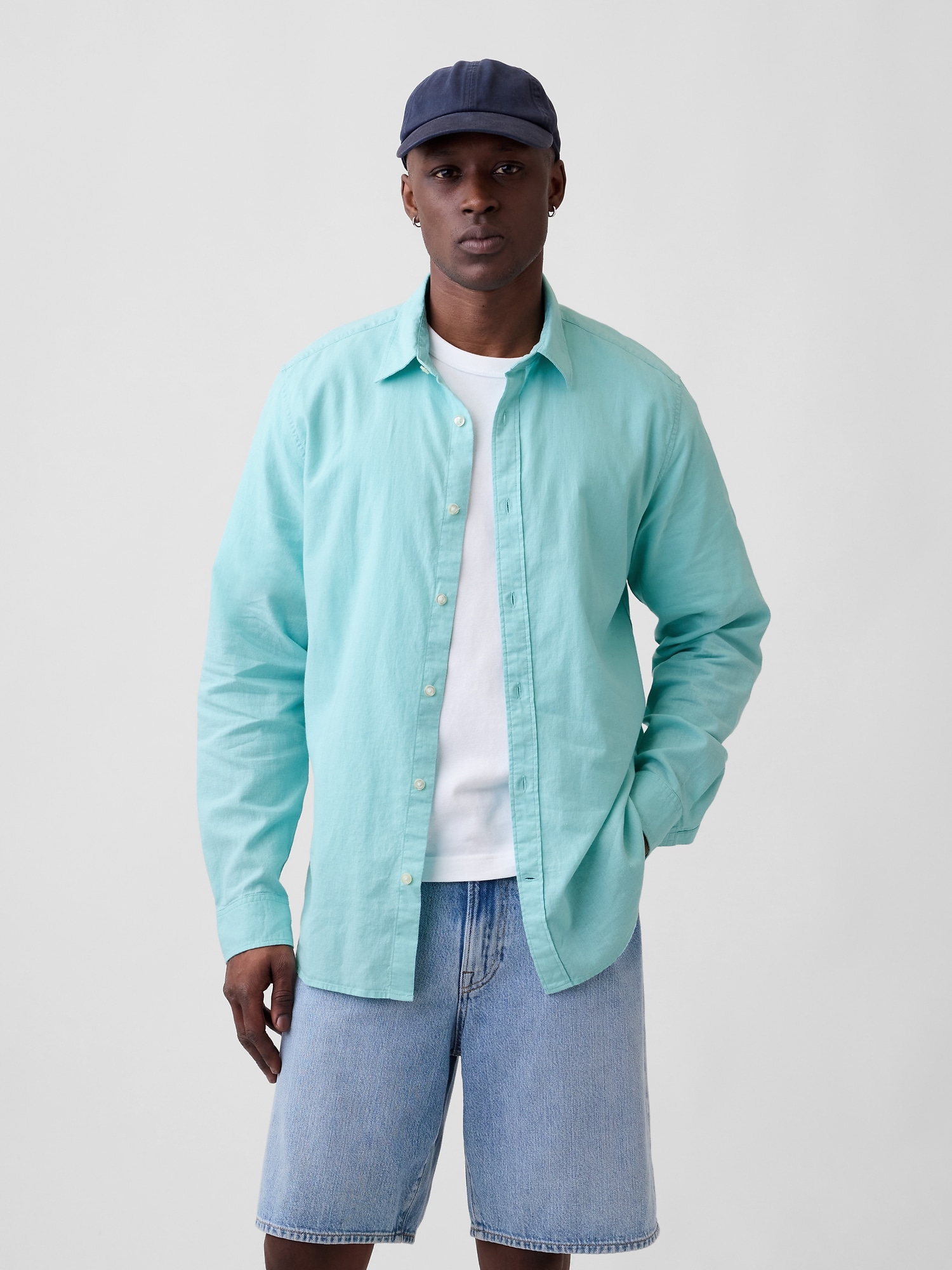Linen-Blend Shirt in Standard Fit