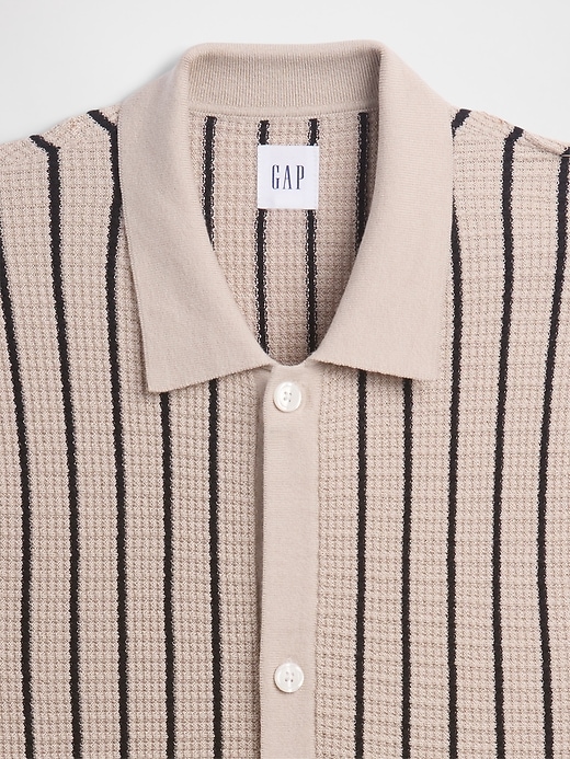 Image number 4 showing, Button-Up Sweater Polo Shirt