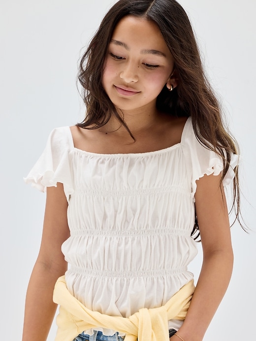 Image number 4 showing, Kids Smocked Flutter Sleeve Top
