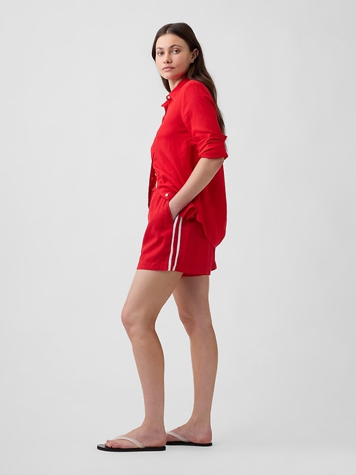 Image number 3 showing, 4" Pull-On Linen-Blend Shorts
