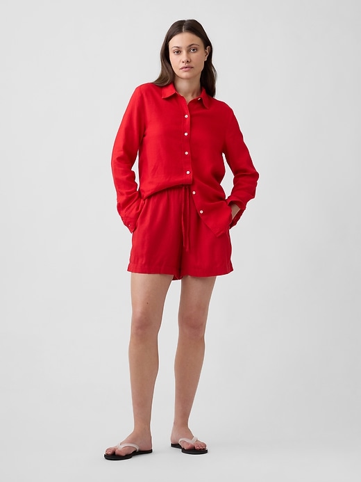 Image number 1 showing, 4" Pull-On Linen-Blend Shorts