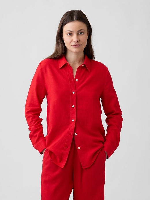 Image number 1 showing, Linen-Blend Easy Shirt