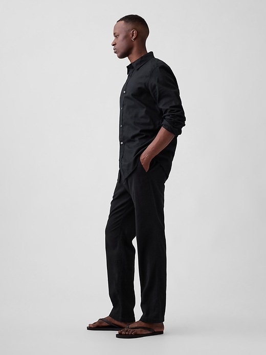 Image number 4 showing, Straight Linen-Blend Pants
