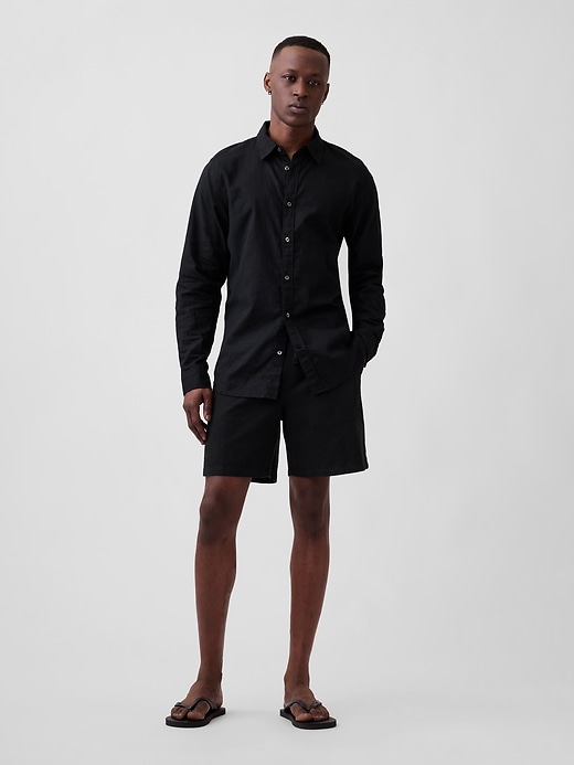 Image number 3 showing, Linen-Blend Shirt in Standard Fit