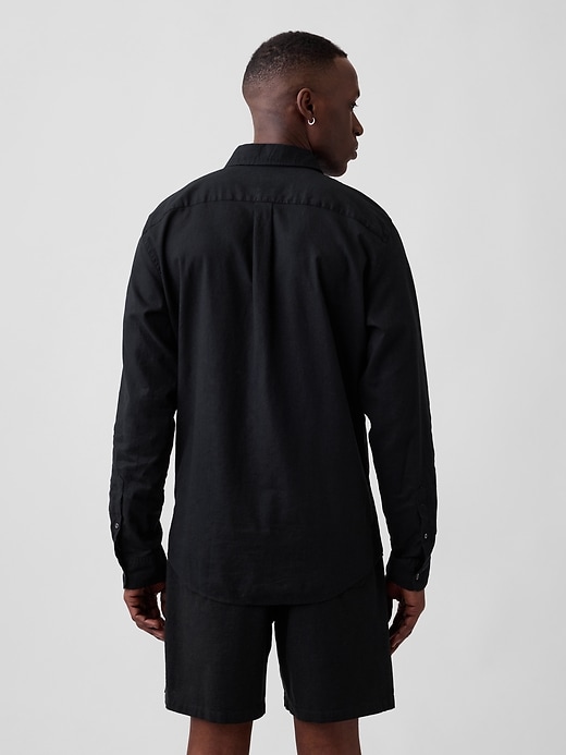 Image number 2 showing, Linen-Blend Shirt in Standard Fit