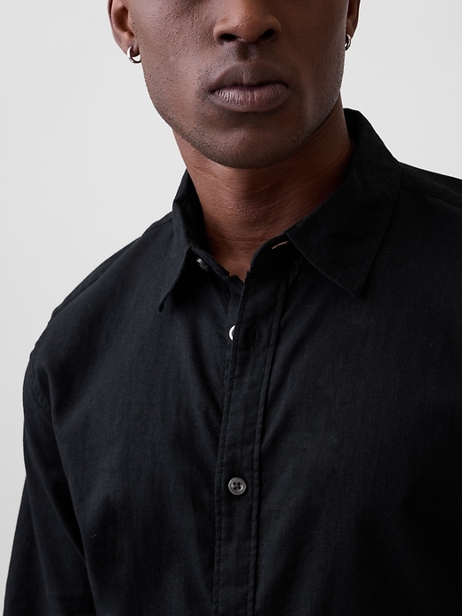 Image number 4 showing, Linen-Blend Shirt in Standard Fit