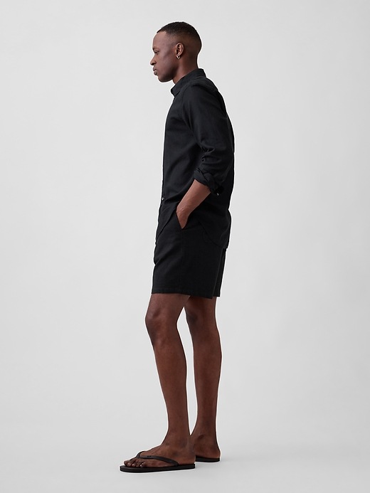 Image number 4 showing, 7" Linen-Blend Easy Shorts