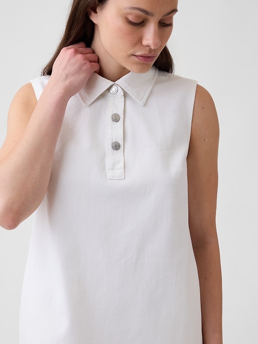 gap white denim dress Button-Front Denim Mini Dress