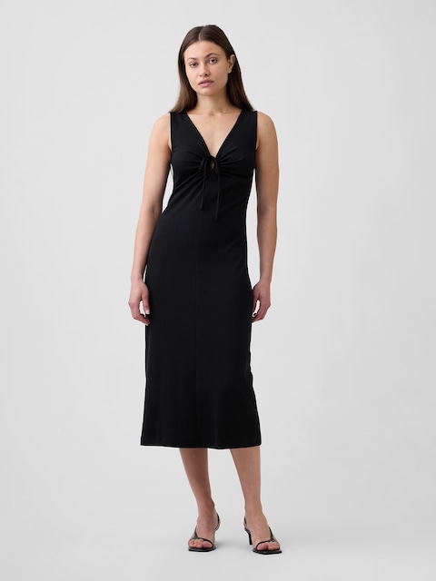 Tie-Front Midi Dress