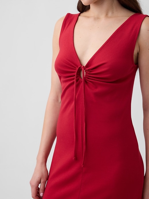 Image number 3 showing, Modern Ribbed Tie-Front Midi Dress