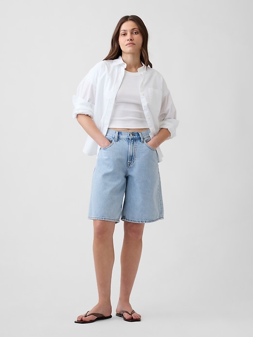 Image number 1 showing, 11" Low Slung SuperSoft Longline Denim Shorts