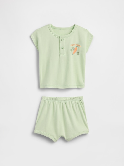 Image number 1 showing, Baby Two-Piece Graphic Outfit Set