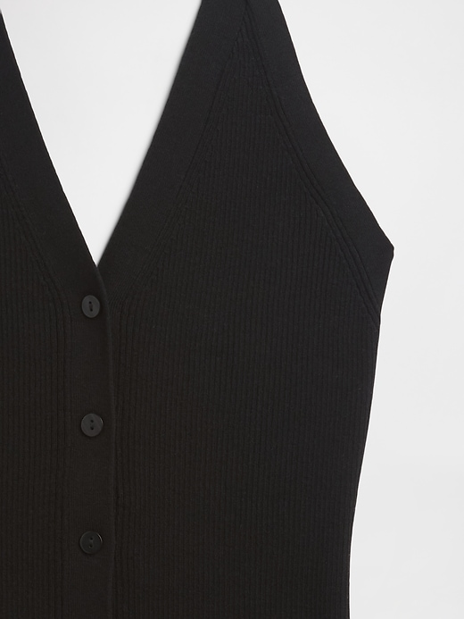 Image number 4 showing, Sleeveless Halter Button-Up Sweater