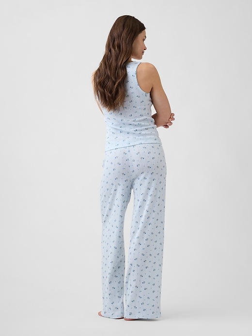 Image number 2 showing, Pointelle Wide-Leg PJ Pants