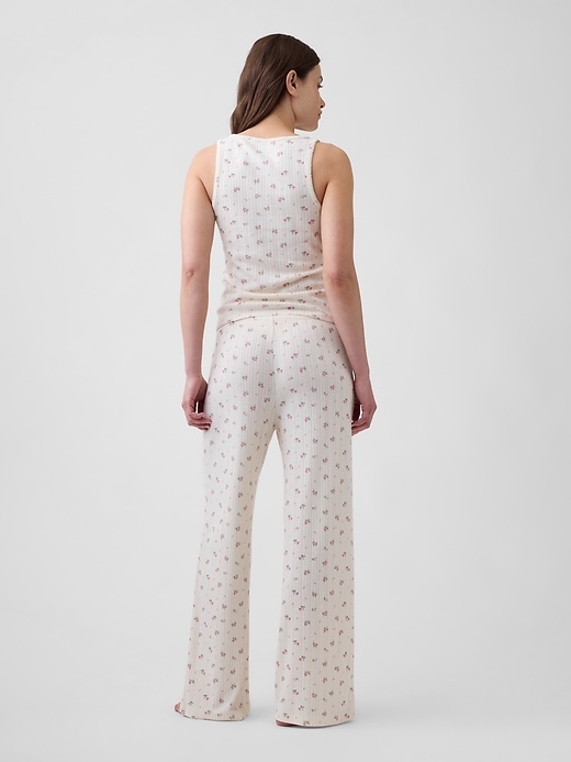 Image number 2 showing, Pointelle Wide-Leg PJ Pants